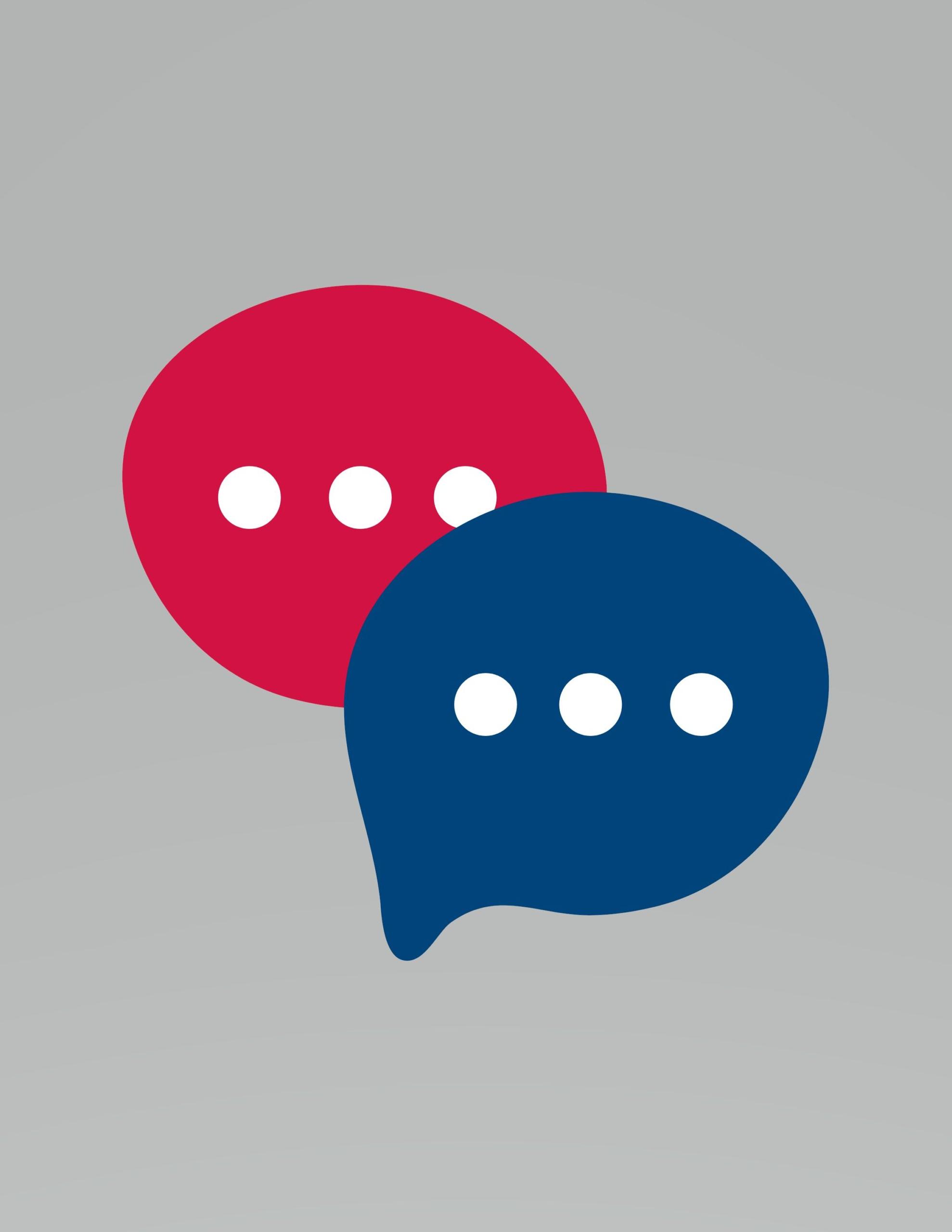 Graphic of two online chat icons